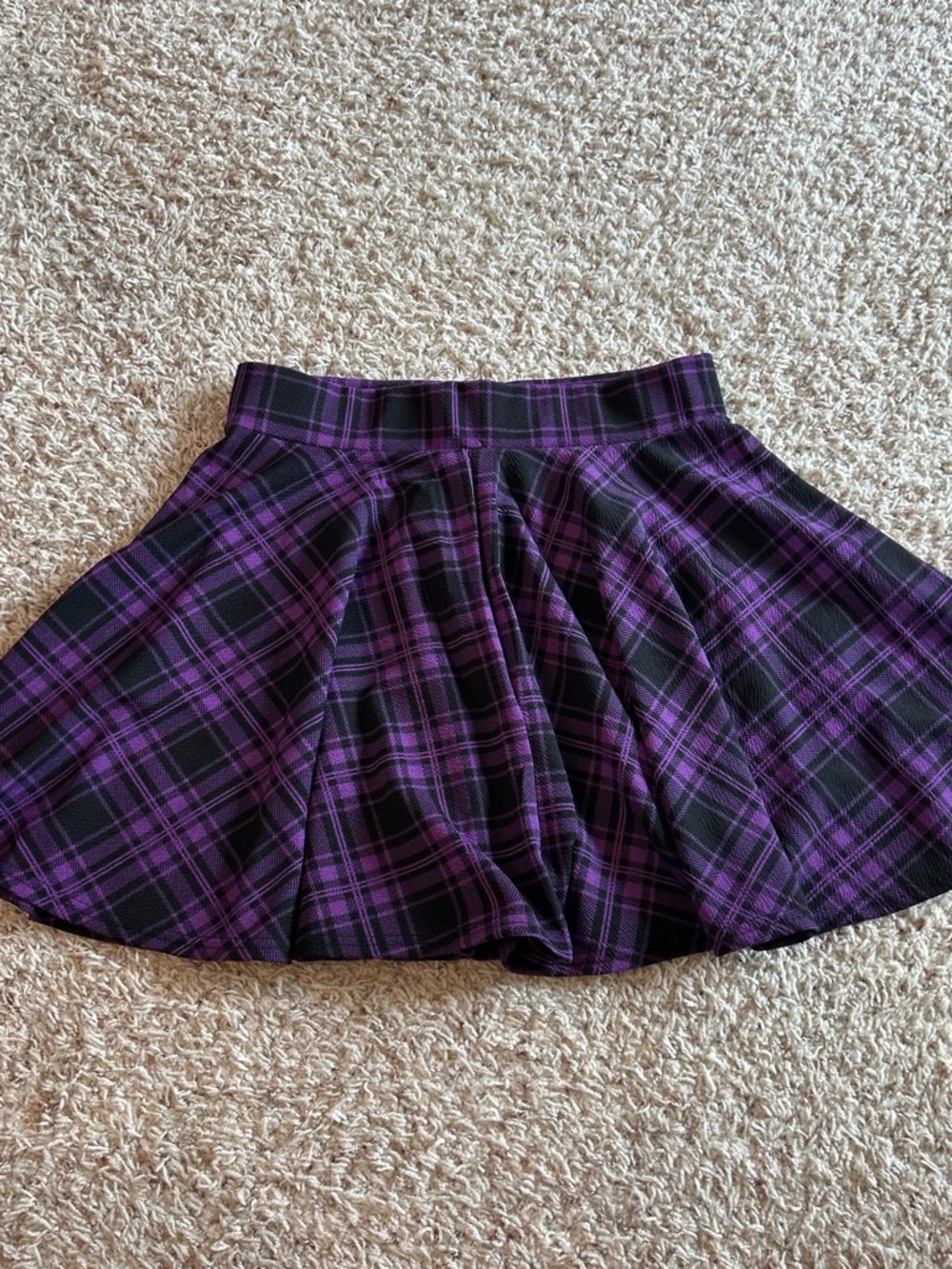 Urban Coco Purple and Black Plaid Skirt
